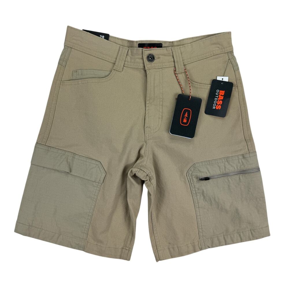 Bass Outdoor Mens Worker Cargo 9" Shorts Beige 28